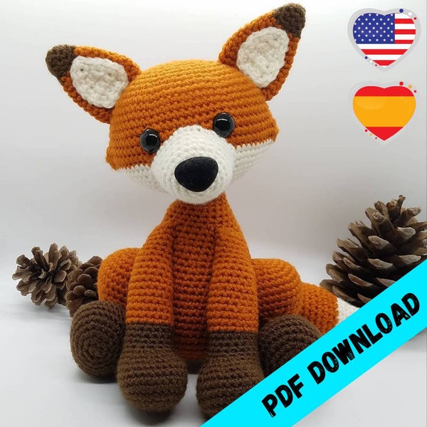 Finnley der Fuchs häkeln Amigurumi *-*Nur digitale Anleitung*-*