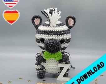 Zenley the Zebra/Zenley la Cebra Amigurumi *-*Digital Pattern Only*-*