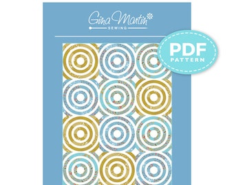 PUDDLES: Um padrão moderno de colcha em PDF em 3 tamanhos, por Gina Martin