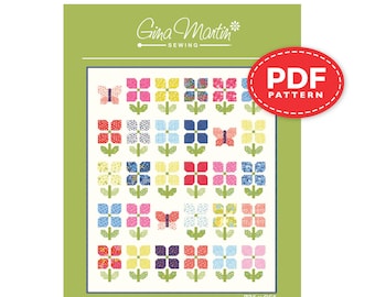 PETAL PUSHERS: Um padrão de colcha PDF em 3 tamanhos
