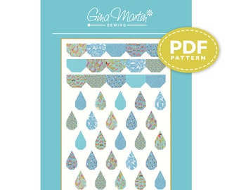 HAPPY SHOWERS: Um padrão moderno de colcha em PDF em 3 tamanhos, por Gina Martin