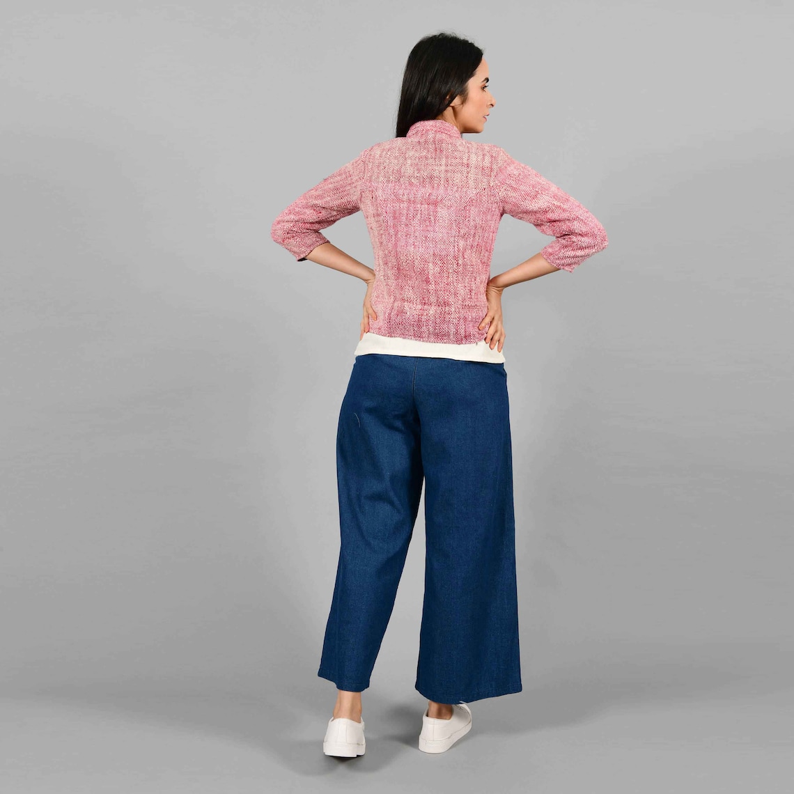 Mandarin Collar Jacket Cotton Jacket for Ladies Casual Etsy