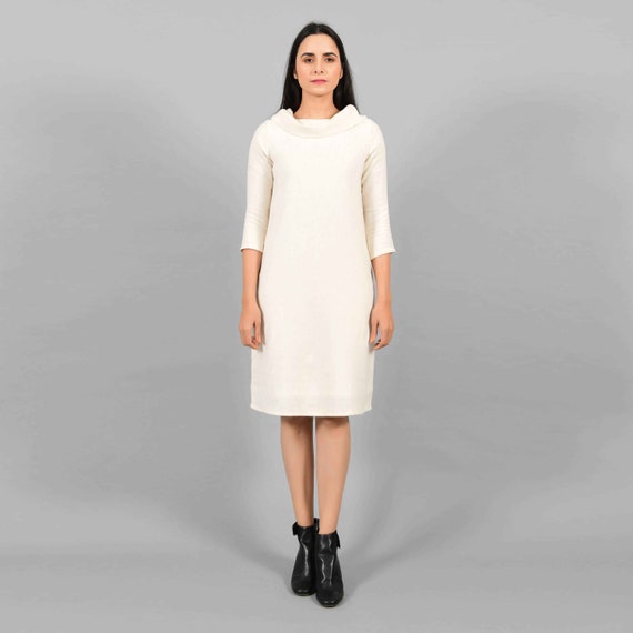 a line cowl neck dress