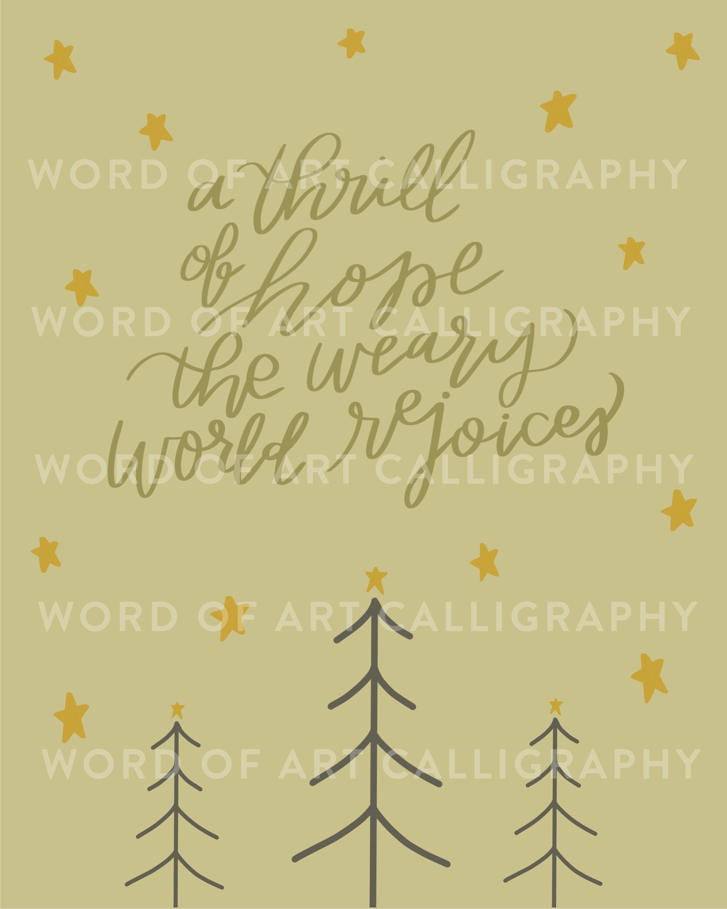 A Thrill of Hope Christmas Printable Cream Christmas - Etsy