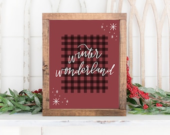 Weihnachten druckbare | Digitaler Download | Winter Wunderland | Handlettered Urlaub Dekor | Sofortiger Download | Weihnachts-Druck