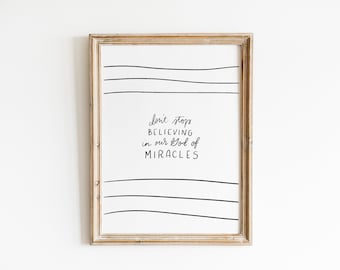 Digitaldrucke | Schwarz-Weiß Druckbare | Christlicher Glaube Zitat | Wohnheim Print Dekor | Handlettered Zitat | Don't Stop Glauben Druckbar
