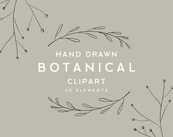 Botanische Illustrationen | Hand gezeichnet botanischen | Botanische Aufkleber | Botanische ClipArt | Hand gezeichnet ClipArt | Instagram Story Aufkleber