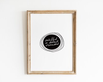 Digitaldruck | Christlicher Druck | Handlettered Quote | Wandbild Galerie | Detailorientierte druckbare | Schwarz-Weiß Desktop Hintergrund