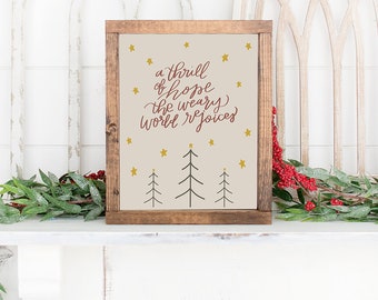 Ein Nervenkitzel der Hoffnung | Weihnachten druckbare | Creme Weihnachten | Digitaler Download | Weihnachten Wandkunst | Sofortiger Download | Weihnachts-Druck