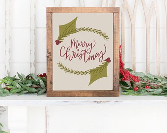 Merry Christmas | Christmas Printable | Digital Download | Christmas Wall Art | Instant Download | Christmas Print