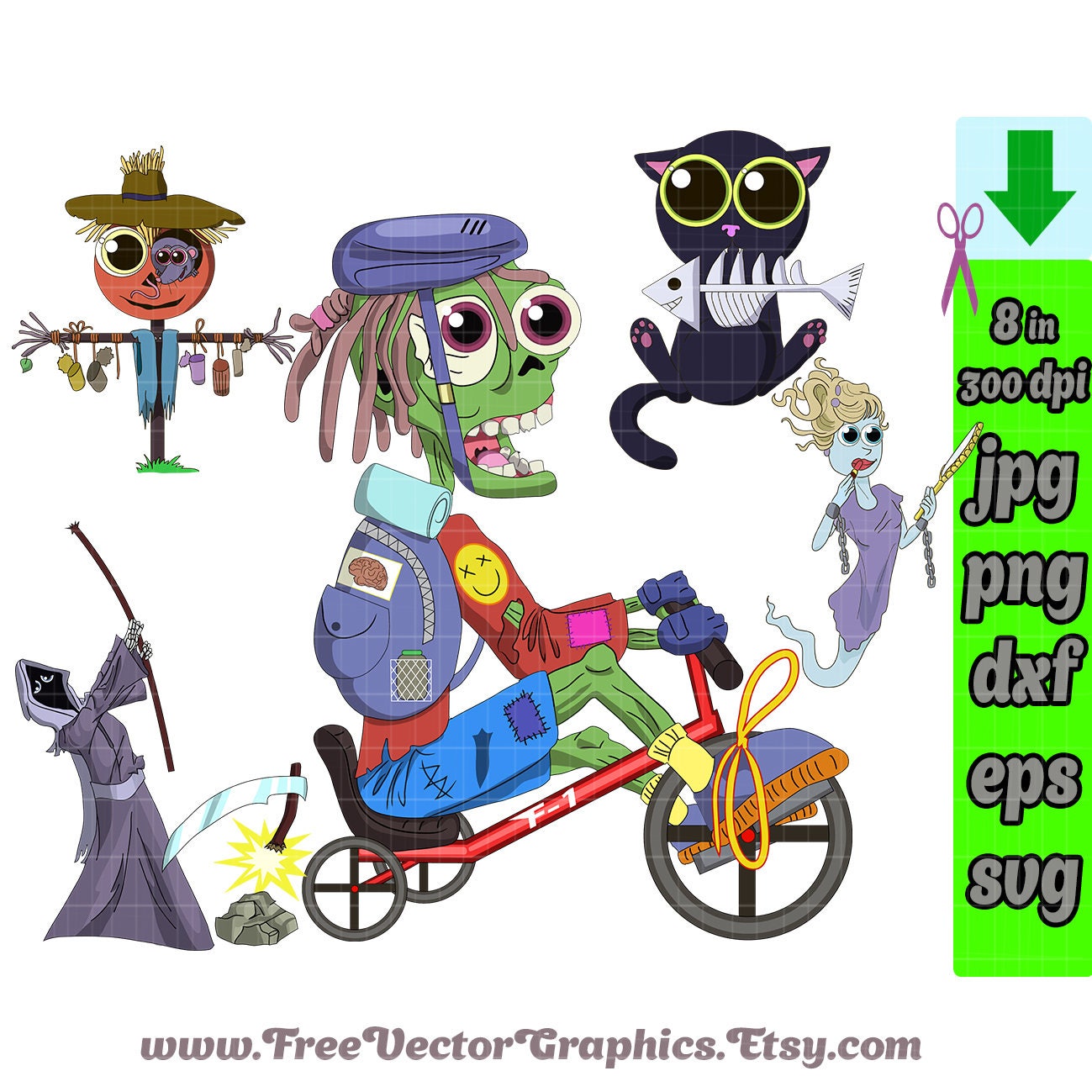 Download Free 5 Cute Halloween Svg Halloween Clipart Cartoon Svg Files Etsy SVG Cut Files