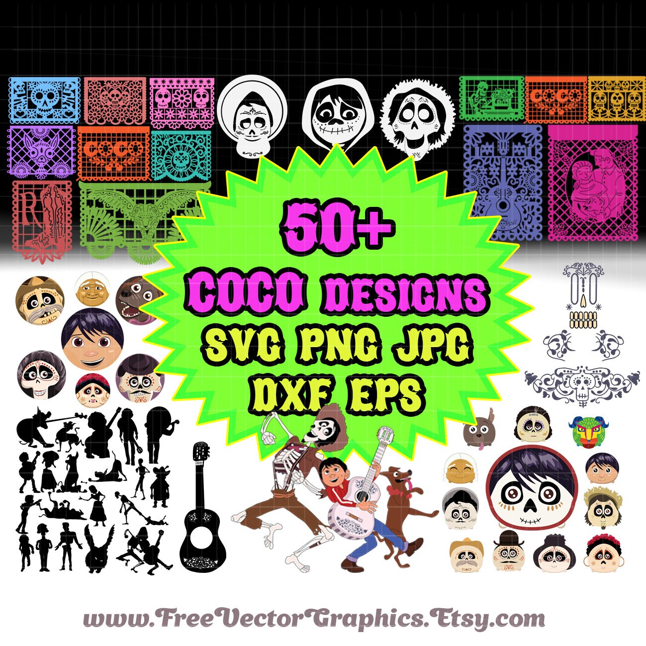 Download Printable Coco disney svg bundle files Coco cricut design ...