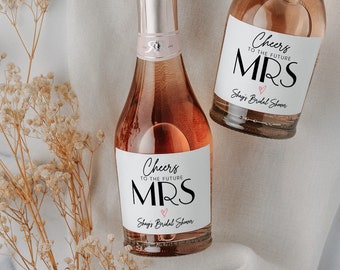 Bridal Shower Wine Labels, Cheers to the Future Mrs, Custom Favors, Bridal Shower Favors, Mini Champagne Labels, Wedding Shower