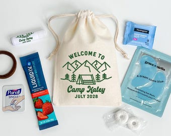 Camp Bachelorette Survival Kit | Camp Bach Welcome Bag | Bachelorette Party Favor | Girls Weekend Gift | Hangover Kit