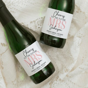 Bridal Shower Champagne Labels, Wine Labels, Bridal Shower Favor image 1