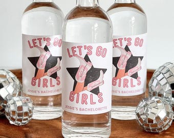 Lets Go Girls Shot Labels | Mini Shot Labels | Shooter Labels | Cowgirl Bachelorette Party