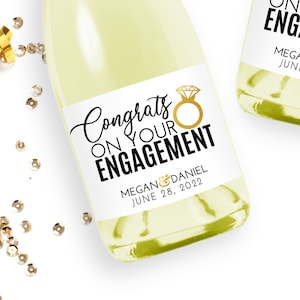 Engagement Champagne Labels, Engagement Gift, Engagement Wine and Champagne Labels