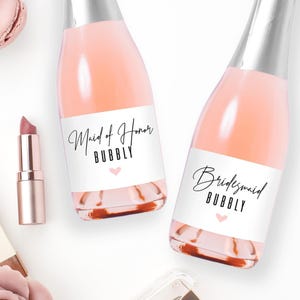 Bridesmaid Proposal / Custom Wine Labels / Wine Bottle Labels / Bridesmaid Gifts / Maid of Honor Gift / Bridesmaid Gift Box Bridesmaid Card Bild 1