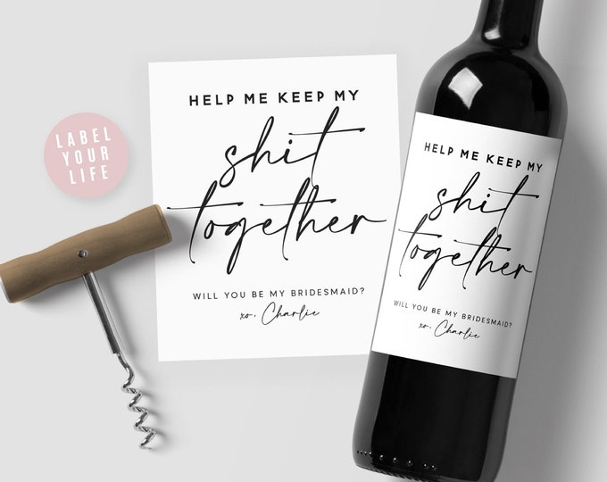 Help Me Keep My Shit Together // Funny Bridesmaid and Maid of | Etsy