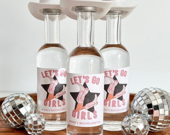 Lets Go Girls Shot Labels | Mini Shot Labels | Shooter Labels | Cowgirl Bachelorette Party