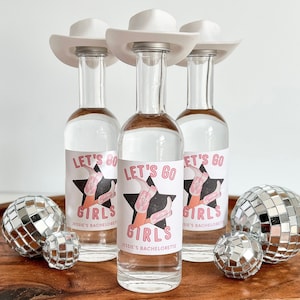 Lets Go Girls Shot Labels | Mini Shot Labels | Shooter Labels | Cowgirl Bachelorette Party