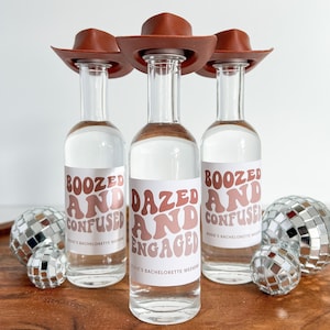 Dazed and Engaged - Boozed and Confused Shot Labels | Mini Shot Labels | Shooter Labels | Retro Bachelorette Party