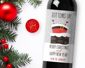 Christmas Wine Labels, Christmas Gift, Custom Gift, Personalized, Champagne Labels, Holiday Gift, Teacher Gift, Unique Christmas Gifts