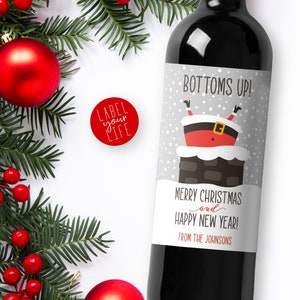 Christmas Wine Labels, Christmas Gift, Custom Gift, Personalized, Champagne Labels, Holiday Gift, Teacher Gift, Unique Christmas Gifts