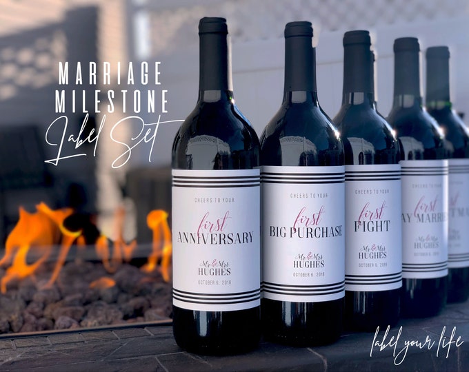 Marriage Milestone Label Set Wedding Milestone A Year of - Etsy