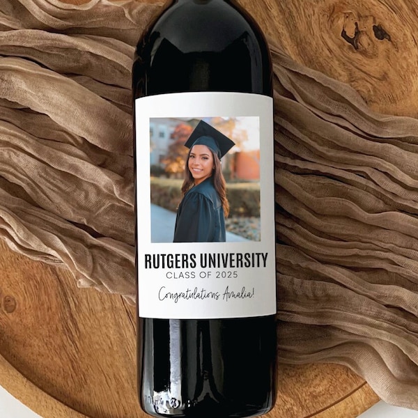 Graduation Wine Labels, Champagne Labels | Class of 2024, 2025, 2026 | Graduation Party Favors | Graduation Gift