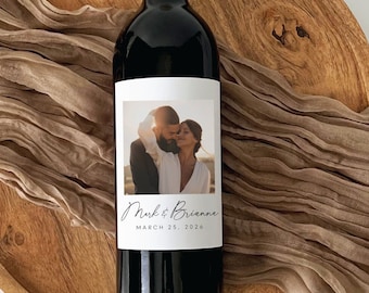 Engagement Wine Label with Photo | Engagement Party Favor | Engagement Party Centerpieces | Wedding Favor Wine Labels | Anniversary Gift