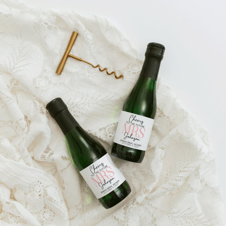 Bridal Shower Champagne Labels, Wine Labels, Bridal Shower Favor image 1