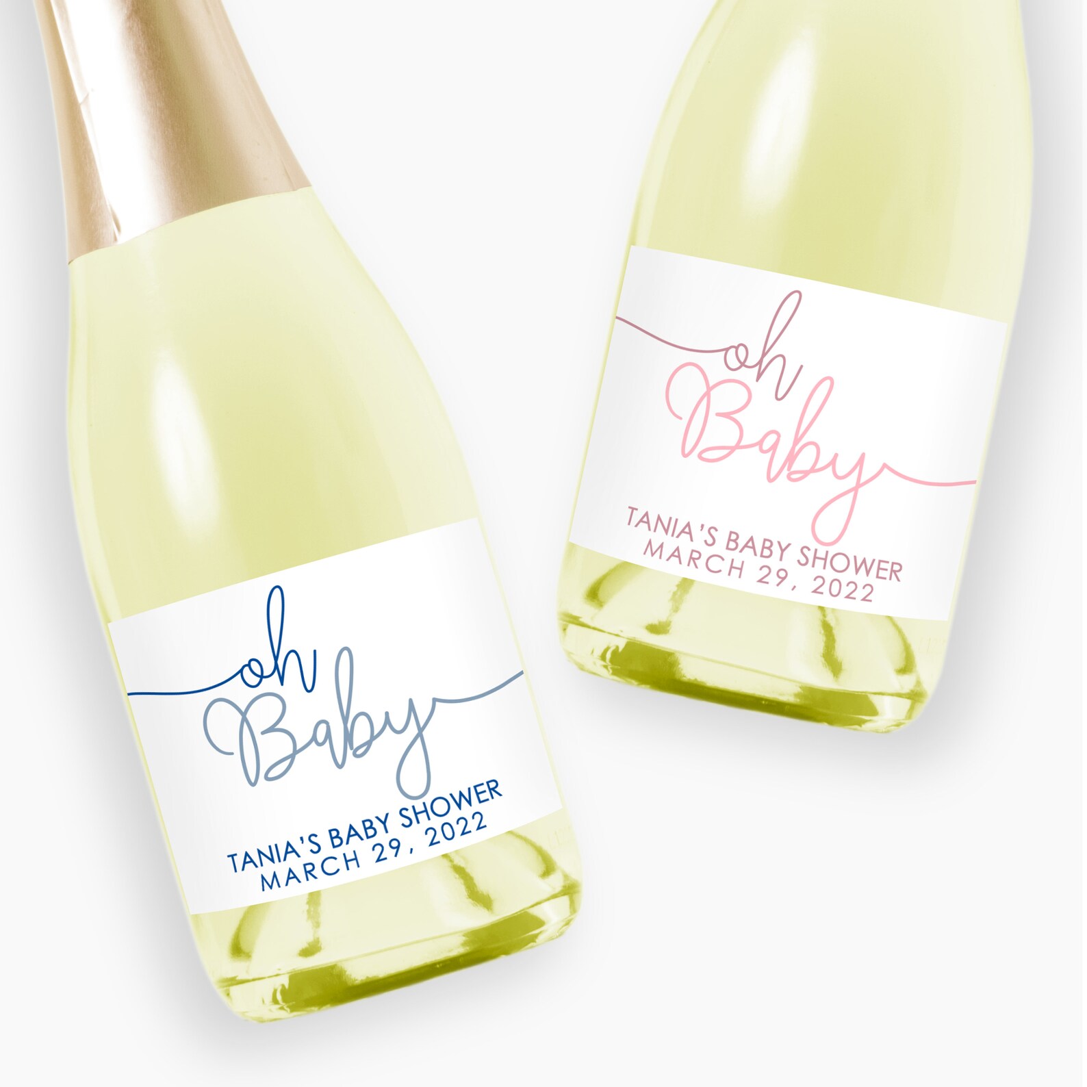 Oh Baby Baby Shower Champagne Labels Wine Labels Baby Etsy
