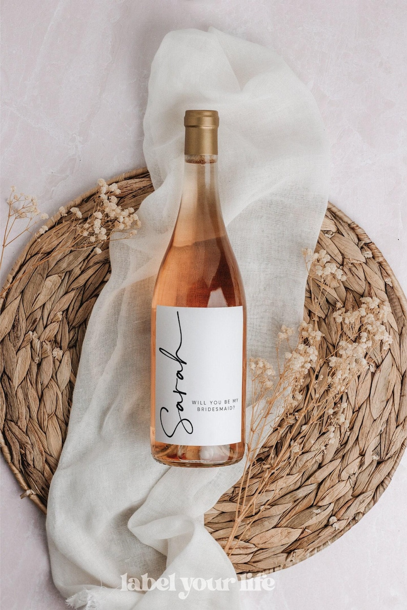 Bridesmaid and Maid of Honor Wine Labels, Will You be My Bridesmaid Wine Labels, Bridesmaid Proposal bild 1