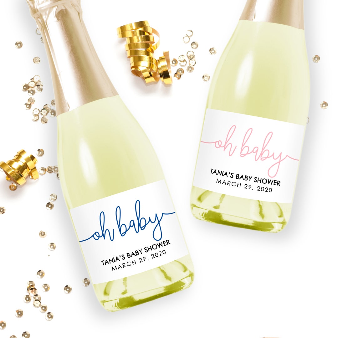 Oh Baby Baby Shower Champagne Labels, Wine Labels, Baby Shower Favors