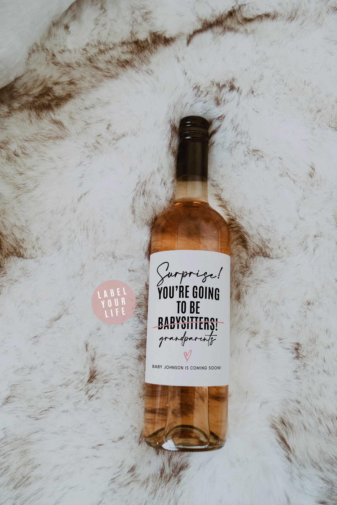 Funny Baby Announcement Wine Labels Surprise You're Going Etsy