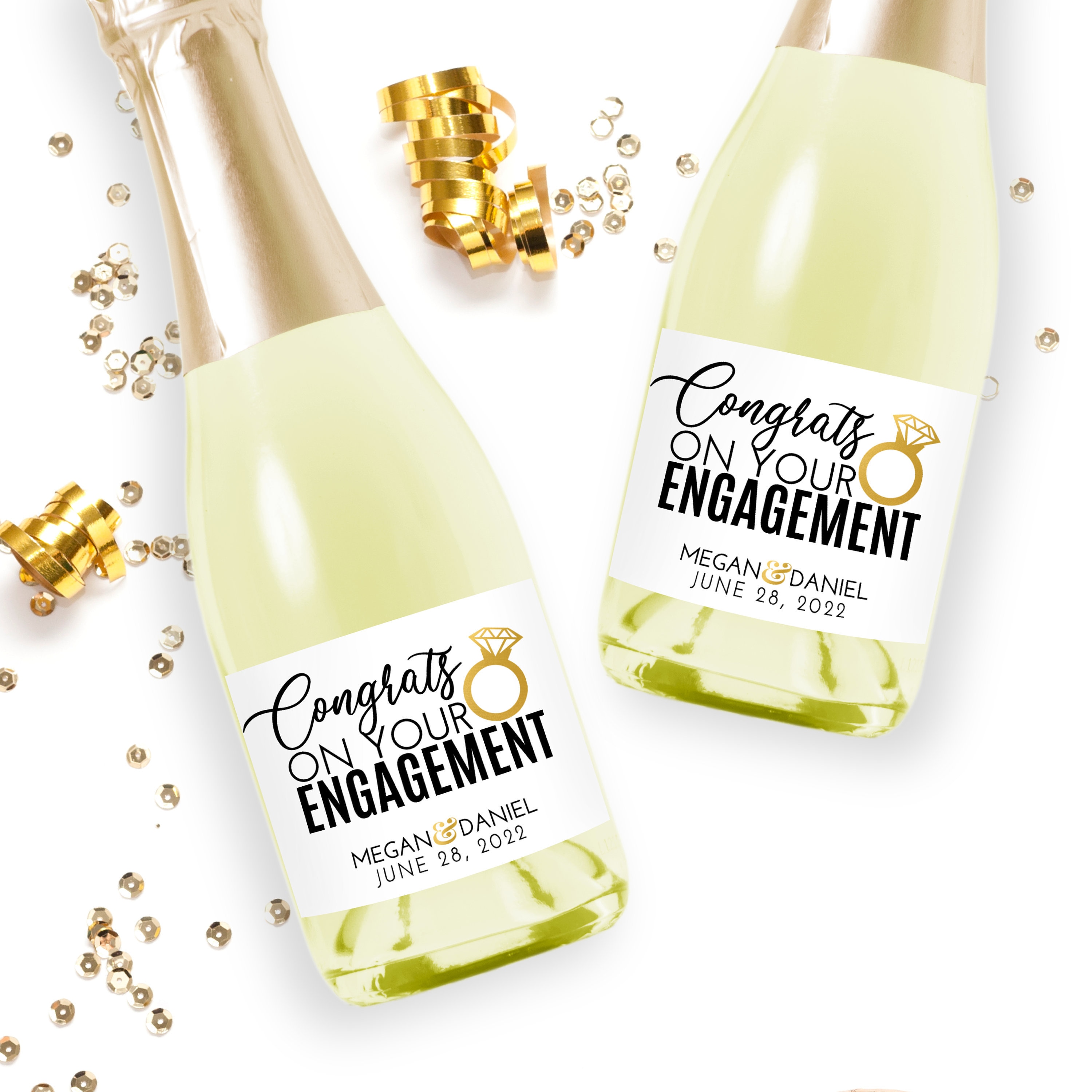 Engagement Champagne Labels, Engagement Gift, Engagement Wine and Cha…