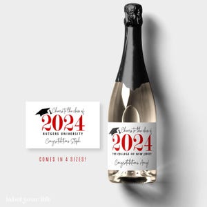Graduation Champagne Labels | Wine Labels | Class of 2024 2025 2026 | Graduation Party Favors | Graduation Gift