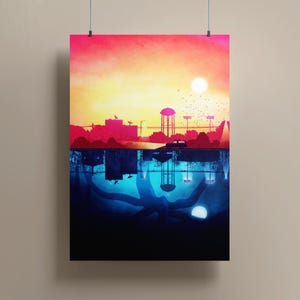 Retro Sci-Fi Art Print: Parallel World Wall Art image 1