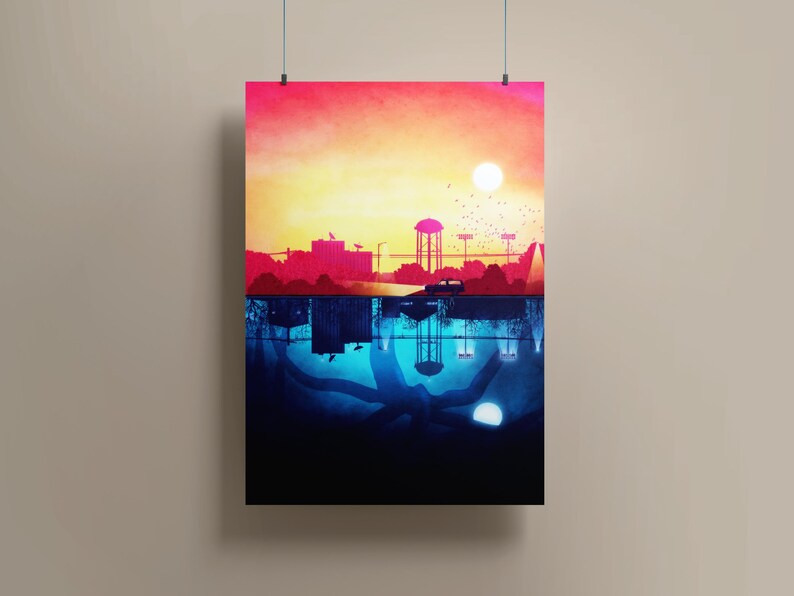 Retro Sci-Fi Art Print: Parallel World Wall Art image 1