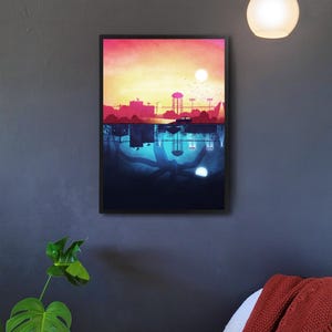 Retro Sci-Fi Art Print: Parallel World Wall Art image 2