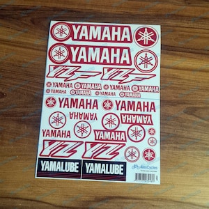 Yamaha Red Factory Racing Motorbike Motorcycle Laminated YZF YZ Decals Set