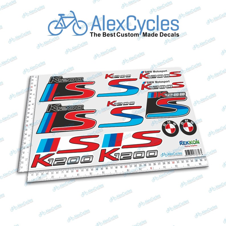 BMW K1200S K1200 S Red Motorrad Motorsport Laminated Decals Stickers ...