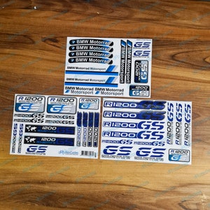BMW R1200GS R1200 GS Blue Adventure Motorrad Motorsport Laminated Decals Stickers Kit