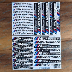 BMW Motorrad Motorsport BMW M Sport Performance Rim Wheels Tool Box Decals Stickers Logos Set