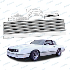 カスタムメイド フルカー ブラック レストレーション ストライプ デカール キット シボレー モンテカルロ SS 1985 1986 用 ハイキャスト ビニール製