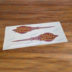 Pair of Custom Made 1950 Harley Classic Flames Gas Fuel Tank Premium High Cast Vinyl Tape Decals Stickers