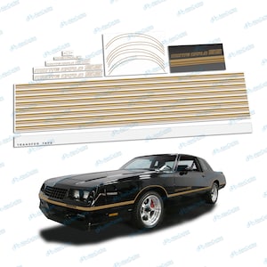 カスタムメイド フルカー ゴールド レストレーション ストライプ デカール キット シボレー モンテカルロ SS 1985 1986 用 ハイキャスト ビニール製