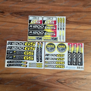 BMW Motorrad Motorsport R1200GS Enduro Yellow Laminated Decals Stickers Kit