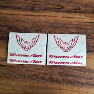 Trans Am Tail Light Decal | Firebird Logo & Script | Rear Center Panel Stickers Firehawk Formula Pontiac Models